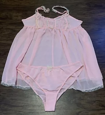 Victoria’s Secret Pink Babydoll Camisole Set • $30