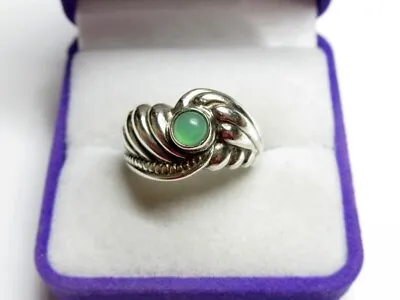 Vintage Russian Soviet Sterling Silver 925 Ring ChrysopraseWomen's Jewelry 7.25 • $79