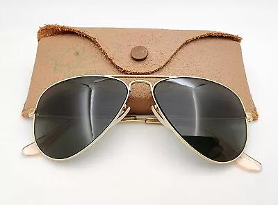 $219.99 • Buy Vintage B&L Ray Ban Bausch & Lomb 1/10 12k GF G15 Gray 52mm Gold Aviator W/Case
