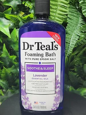 Dr Teal's Foaming Bath Pure Epsom Salt Soothe & Sleep Lavender 34 Fl Oz Calming! • $13.99