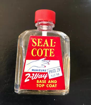 Vintage SEAL COTE Base And Top Coat Nail Polish Clear 60's • $19.99