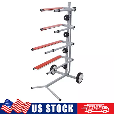 Mobile Tree Style Masking Paper Machine Station Stand Hold Multiple Rolls Silver • $123.98