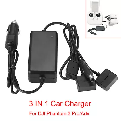 $43.99 • Buy 3-in-1 Car Charger Battery Charging Adapter For DJI Phantom 3 Pro/Adv SE Drone