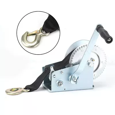 £35.39 • Buy 3200lbs Polyester Strap Hand Winch For Boat Trailer Caravan Marine 8.8m 29ft