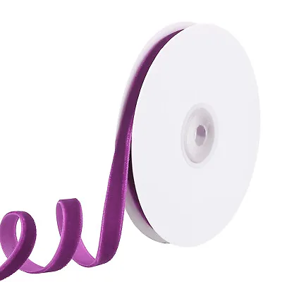 3/8  10 Yard Velvet Ribbon Polyester Single Face Spool Gift Wrap Decor Purple • $8.49