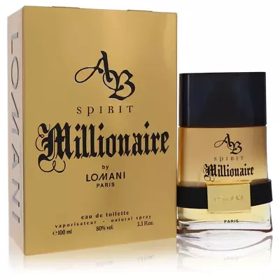 AB SPIRIT MILLIONAIRE By Lomani Men 3.3 Oz  Cologne NEW IN BOX • $88