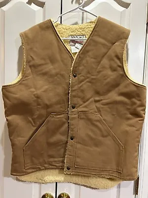 Vintage Walls Blizzard Pruf Cowboy Vest Men XL Insulated Sherpa Canvas • $32.88