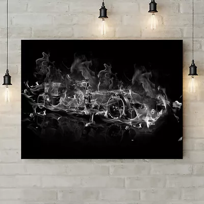F1 FORMULA 1 ABSTRACT CAR BLACK AND WHITE Canvas Wall Art Rolled Print  • £14.59
