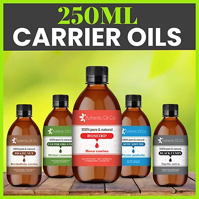 250ml Carrier Oil Aromatherapy Massage Pure Natural Castor Vitamin E Rosehip • £6.29