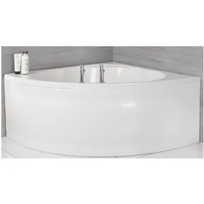 £599.99 • Buy White Modern Bathroom Reversible Corner Bath Tub With Panel 1350 X 1350mm