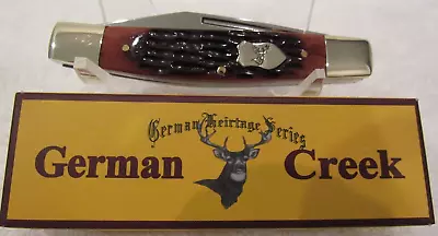 German Creek Brown Jig Bone Handle Three Blade Stockman  Pocket  Knife Knives • $19.99