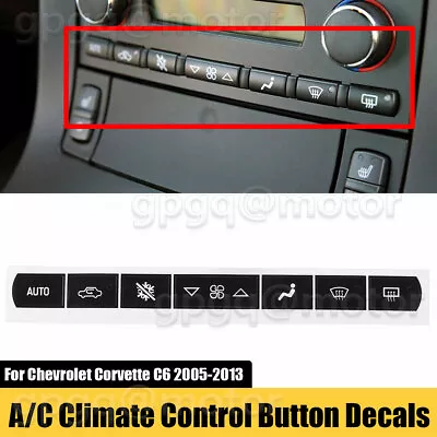 For Chevrolet Corvette C6 2005-13 Dash A/C Climate Control Button Repair Decals • $5.39