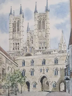 Lincoln Cathedral Framed Picture  1980's • £44.99