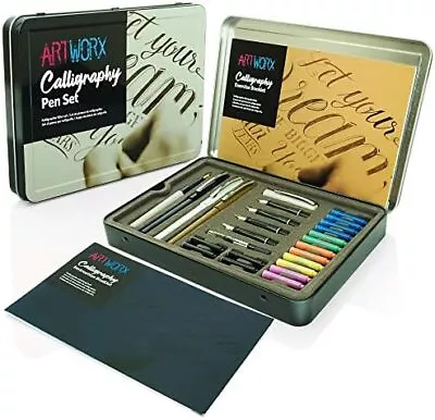 Artworx Calligraphy Pen Set - With Guide Book And Practice Paper - Caligraphy - • £21.97
