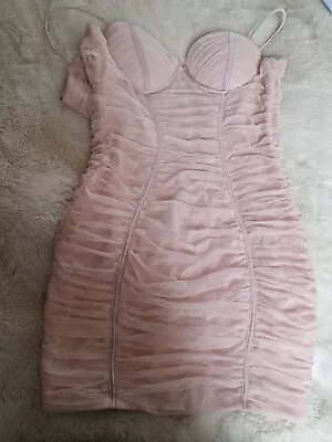 Oh Polly Light Pink Fitted Dress Size 10 • £9