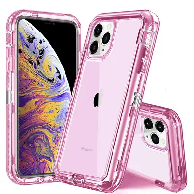 $10.44 • Buy IPhone Clear Case Crystal Cover Heavy Duty Shockproof Hybrid + Belt Clip Holster