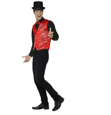 Variety Adult Mens Sequin Waistcoat Christmas Fancy Dress Party Costume • £14.81