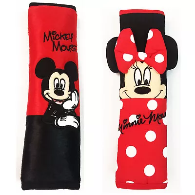 Mickey + Minnie Mouse Car 2 Pieces Seat Belt Shoulder Pads Covers (1 Each) • $17