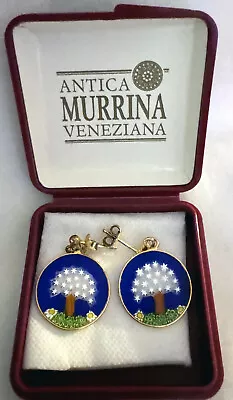 Vintage Italian Glass Murano Earrings...Millefiori Tree • $35