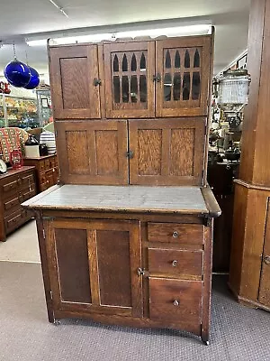 Antique 1909 Oak Hoosier Cabinet / Cupboard Sifter & Swing Out Sugar Jar - RARE • $2250