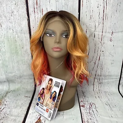 Marina DR4/UL Orange Sherbet 14” Loose Wave Wig Deep Part Lace Front Color Bomb • $59.99