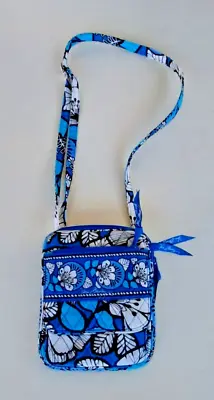 Vera Bradley MINI HIPSTER Crossbody BLUE BAYOU Shoulder Bag Purse Organizer • $18