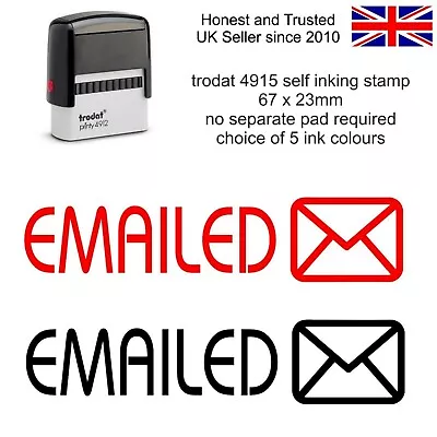 Emailed Rubber Stamp Self Inking Stamp Choice Of Colours Office Accounts  • £13.50