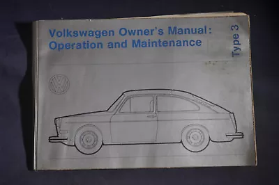 1972 *ORIGINAL* Volkswagen Owners Manual Type 3 • $33.95