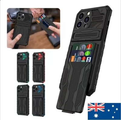 $10.39 • Buy TPU Card Holder Stand Case Cover For IPhone 14 13 12 11 Pro Max XS XR 8 7 Plus