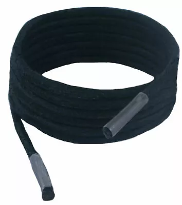 Shoe And Boot Laces Black 4 Mm Round Heavy Duty Leather Sizes 45 Cm-200 Cm • £4.25