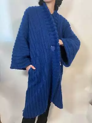 MISSONI Cobalt Blue Reversible Kimono Coat • $595