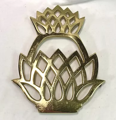 Vintage 7” Brass Pineapple Trivet 1976 Newport Virginia Metalcrafters 10-46 • $25