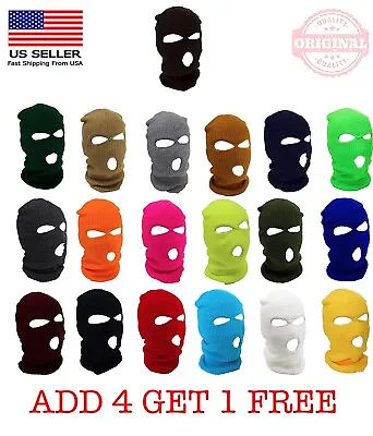 $6.99 • Buy New 3 Hole Full Face Ski Mask Winter Cap Balaclava Hood Beanie Warm Tactical Hat