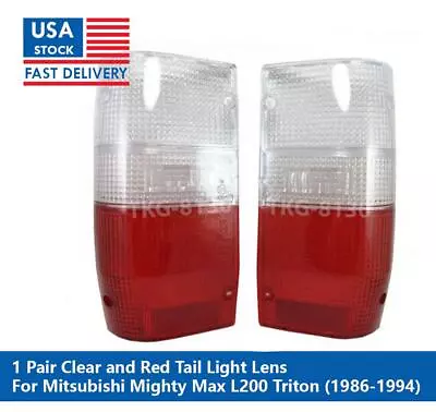 Red Clear Rear Tail Light Lens For Mitsubishi Mighty Max L200 Triton 1986 - 1996 • $32.87