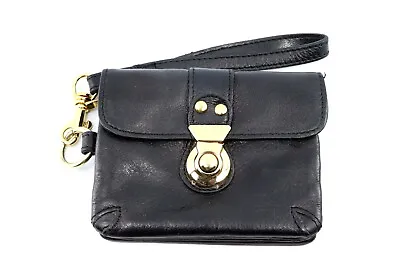 Vera Pelle Genuine Leather Small Black Wallet • $27