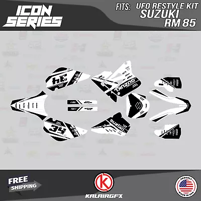 $129.99 • Buy Custom Listing Graphics Kit For Suzuki RM85 (2001-2023) UFO Restyle Icon - White
