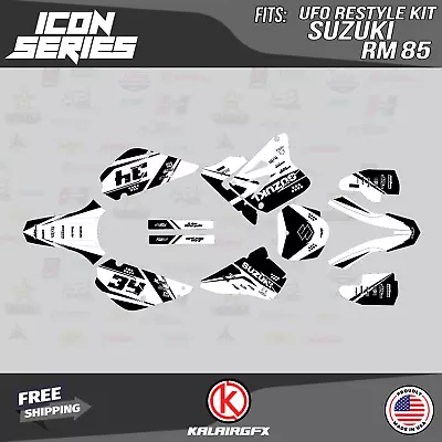 Graphics Kit For Suzuki RM85 (2001-2023) UFO Restyle Icon - White • $60.99