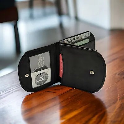 Genuine Leather Minimalist Bifold Wallets For Men RFID Blocking Slim Mens Wallet • $13.98