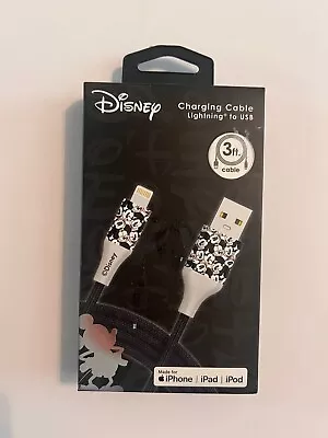 Disney Mickey IPhone IPad IPod Charging Cable USB 3 Ft Cable Free Ship • $19.99