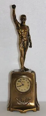 Original Kienzle Art Deco Desk Clock Athlete Figure. C.1900 • $504.28