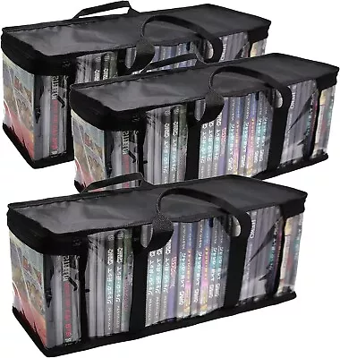 DVD Storage Bag Portable CD Storage Case Media Storage Box For Set Of 3 • $29.95