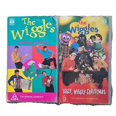 2 X The Wiggles Yummy Yummy & Wiggly Christmas ABC VHS Video Cassette Tape PAL • $21.95