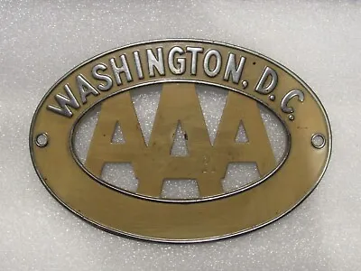 Vintage Washington D.C. AAA Metal License Plate Topper Badge Rare Club Columbia • $86