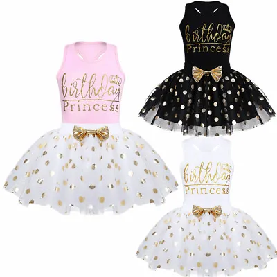 $12.97 • Buy Toddlers Baby Girl Kid Birthday Party Princess Outfit Bow Tutu Skirt Dress Set