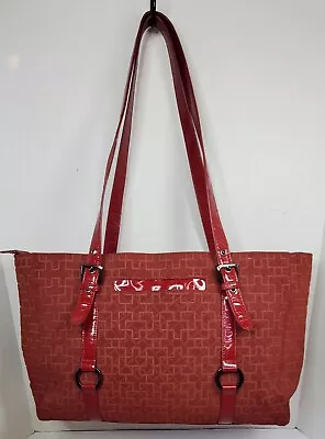 Franklin Covey Suede Bag Purse Laptop Red Large • $35