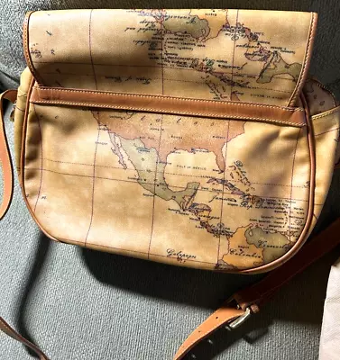 Alviero Martini Tan Map Shoulder Bag Purse Vintage 90s Fast Free Shipping • $29.99
