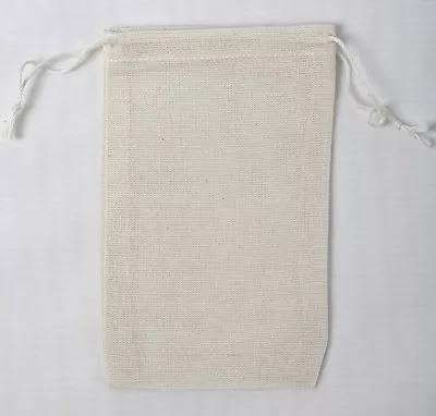 100 (3x5 Inch) Cotton Muslin Double Drawstring Bags • $36