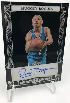 2024 MUGGSY BOGUES AUTO Leaf Sports Heroes RARE/49 Card CHARLOTTE HORNETS RAPTOR • $14.99