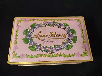 Vintage Louis Sherry New York Tin Litho Pink Candy Box By Canco 6.25x 4x 2.25  • $9