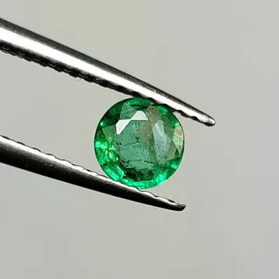 0.34 CT - Natural Zambian Emerald Good Luster Green Gem Round Shape - 5294 • $9.99